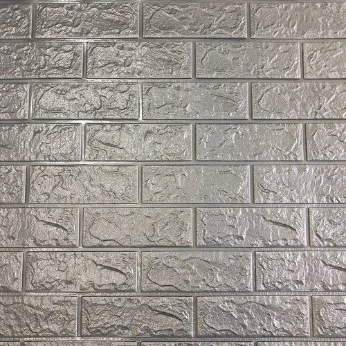 دیوارپوش مدل فومی کد AS08 بسته 7 عددی آجر طوسی